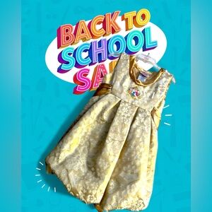 Disney Gold Princess Dress with Floral Pattern